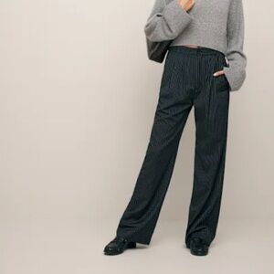 Reformation Mason Pant Black And White Stripe - Size 6